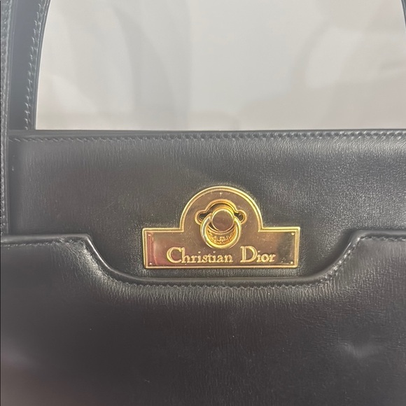 **SOLD** Dior Black Satchel with Gold-Tone Clasp Vintage - Picture 2 of 10